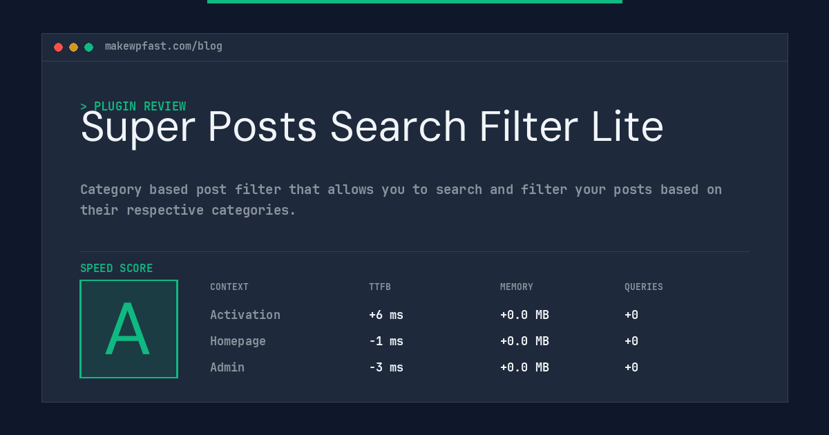 Super Posts Search Filter Lite - MakeWPFast