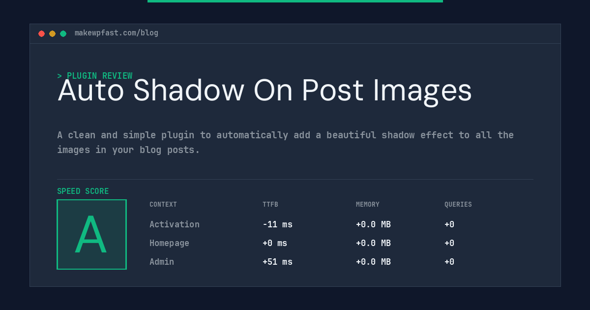 Auto Shadow On Post Images - MakeWPFast