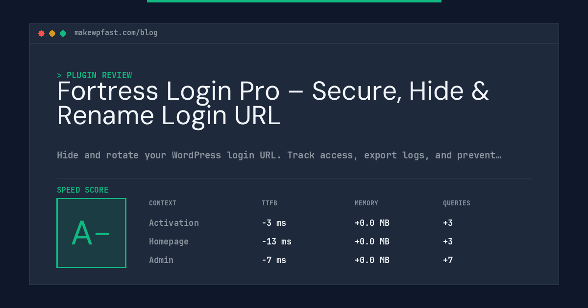 Fortress Login Pro – Secure, Hide & Rename Login URL - MakeWPFast