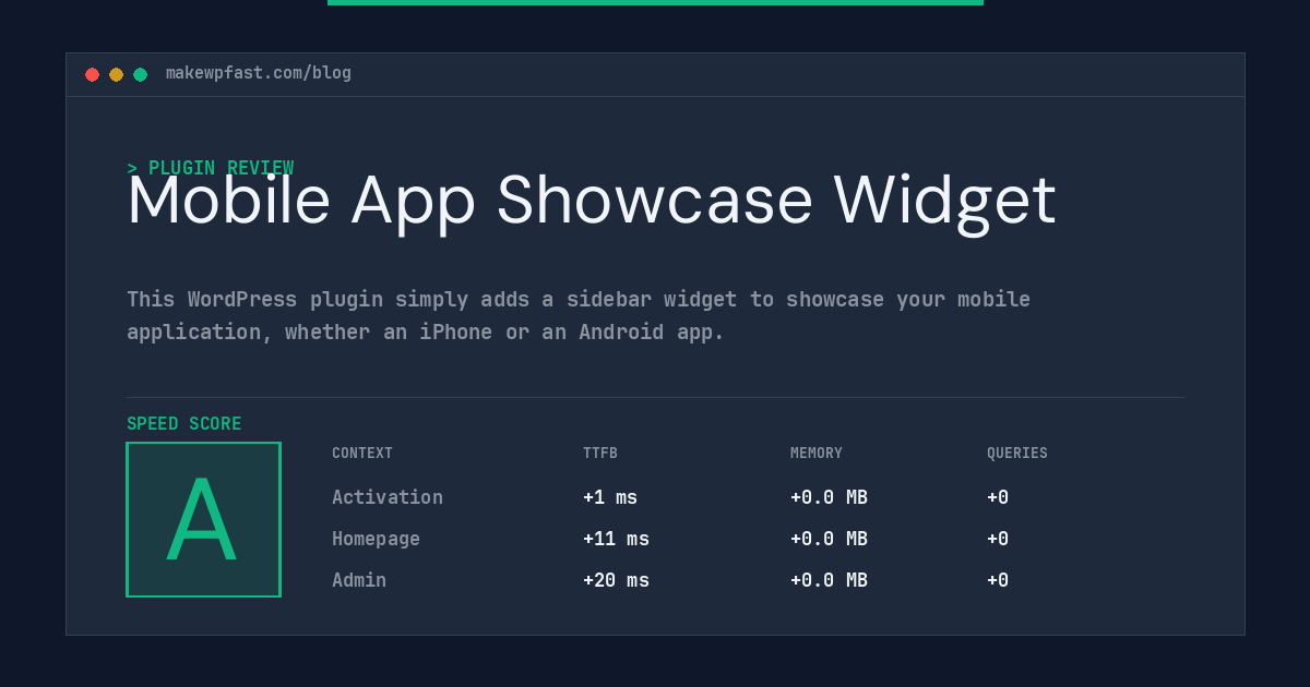 Mobile App Showcase Widget - MakeWPFast