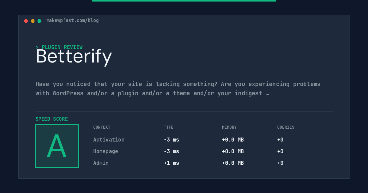 Betterify - MakeWPFast