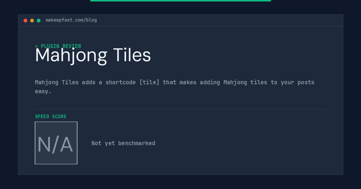 Mahjong Tiles - MakeWPFast