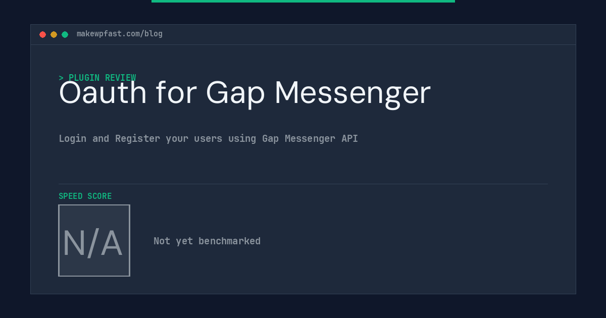 Oauth for Gap Messenger - MakeWPFast