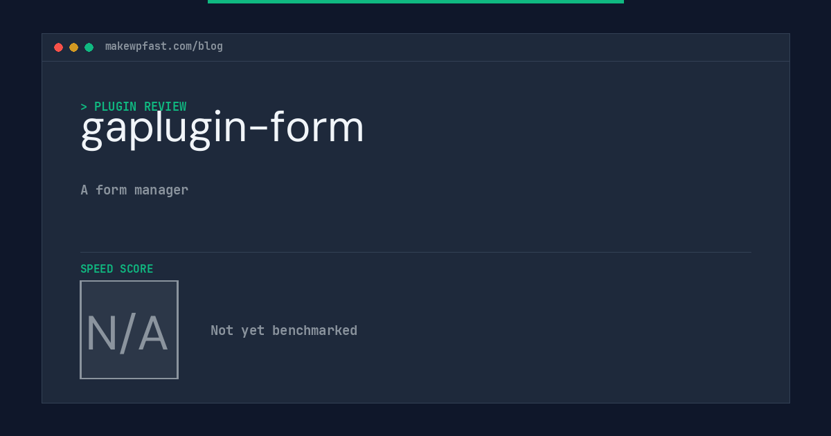 gaplugin-form - MakeWPFast