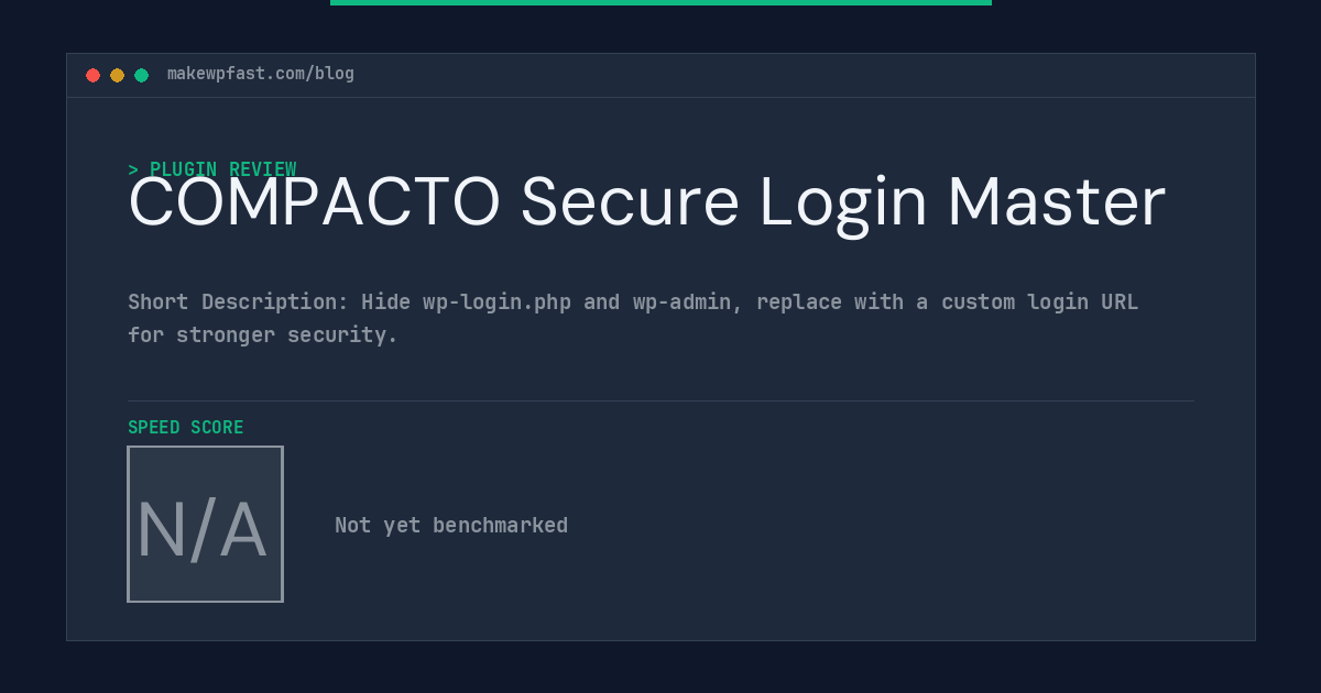 COMPACTO Secure Login Master - MakeWPFast