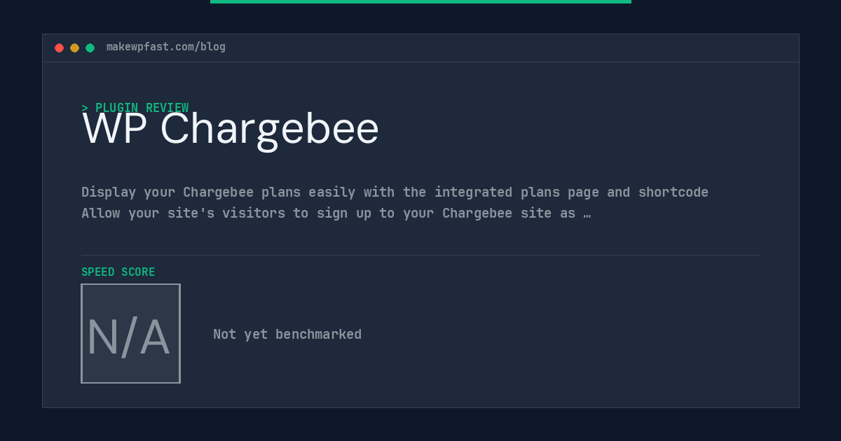 WP Chargebee - MakeWPFast