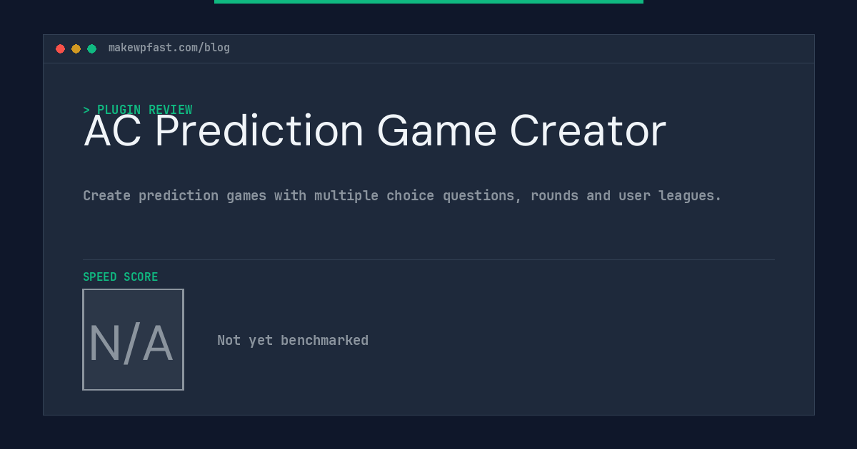 AC Prediction Game Creator - MakeWPFast