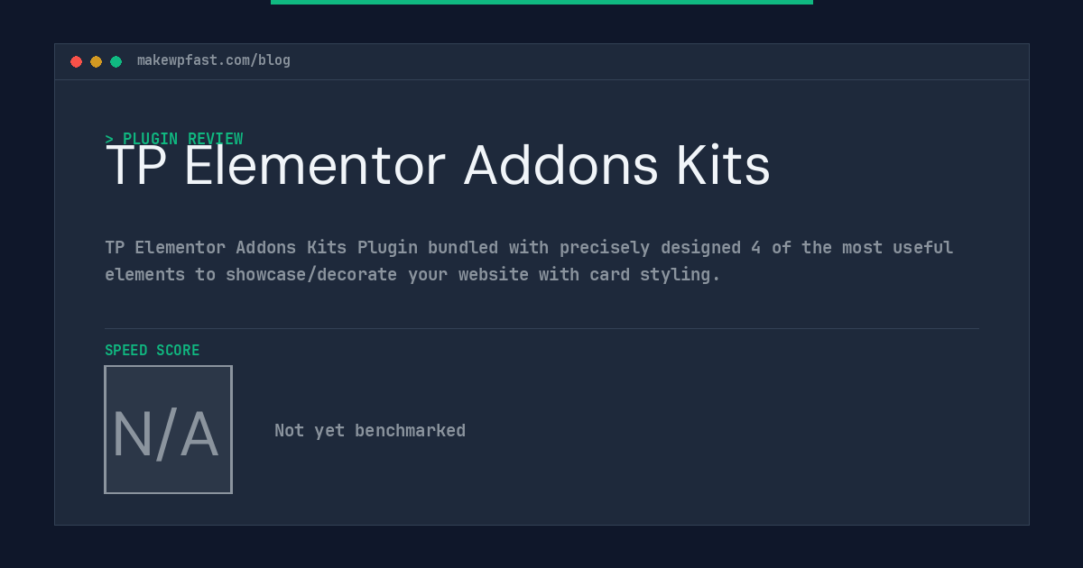 TP Elementor Addons Kits - MakeWPFast
