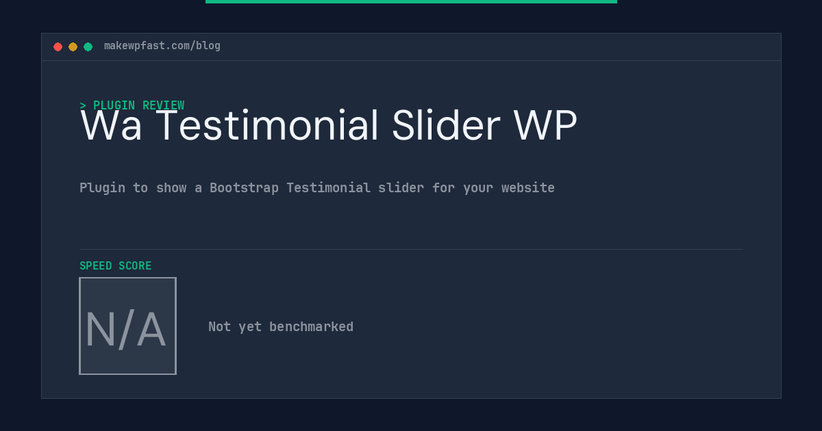 Wa Testimonial Slider WP - MakeWPFast