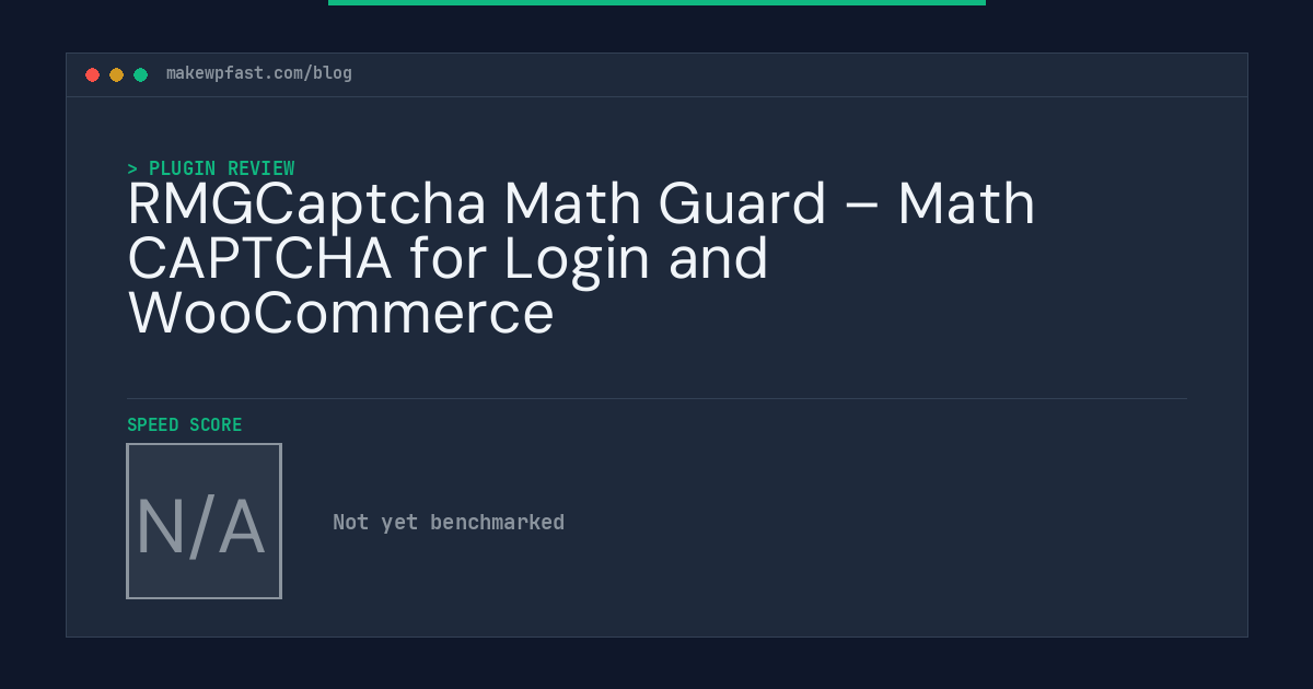 RMGCaptcha Math Guard – Math CAPTCHA for Login and WooCommerce - MakeWPFast