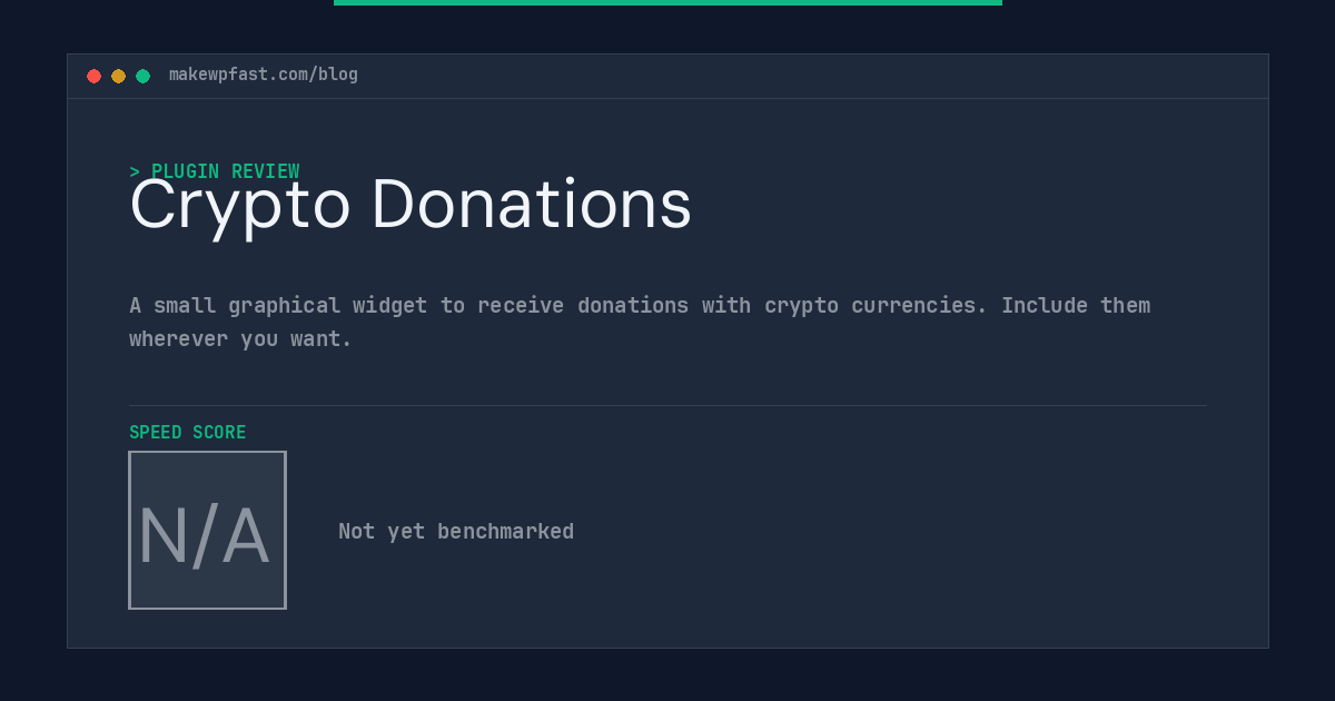 Crypto Donations - MakeWPFast