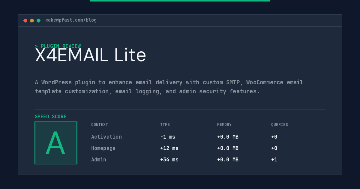 X4EMAIL Lite - MakeWPFast