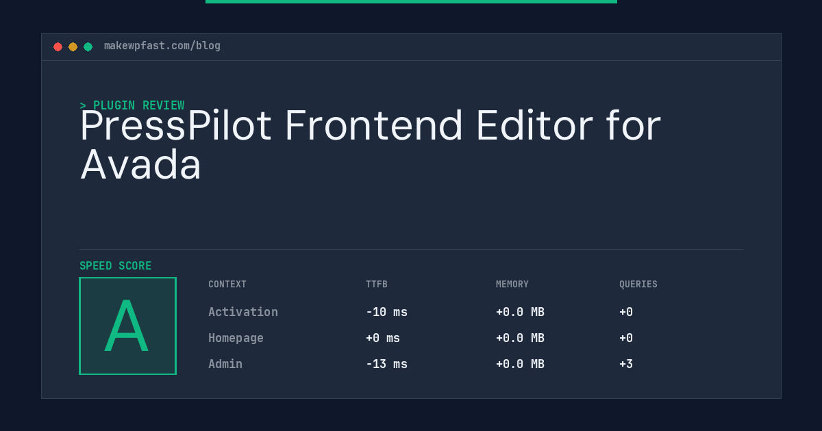 PressPilot Frontend Editor for Avada - MakeWPFast