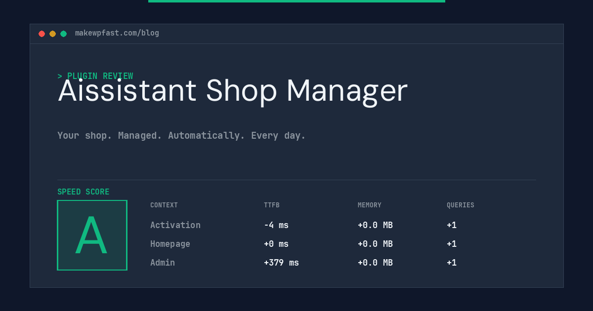 Aissistant Shop Manager - MakeWPFast
