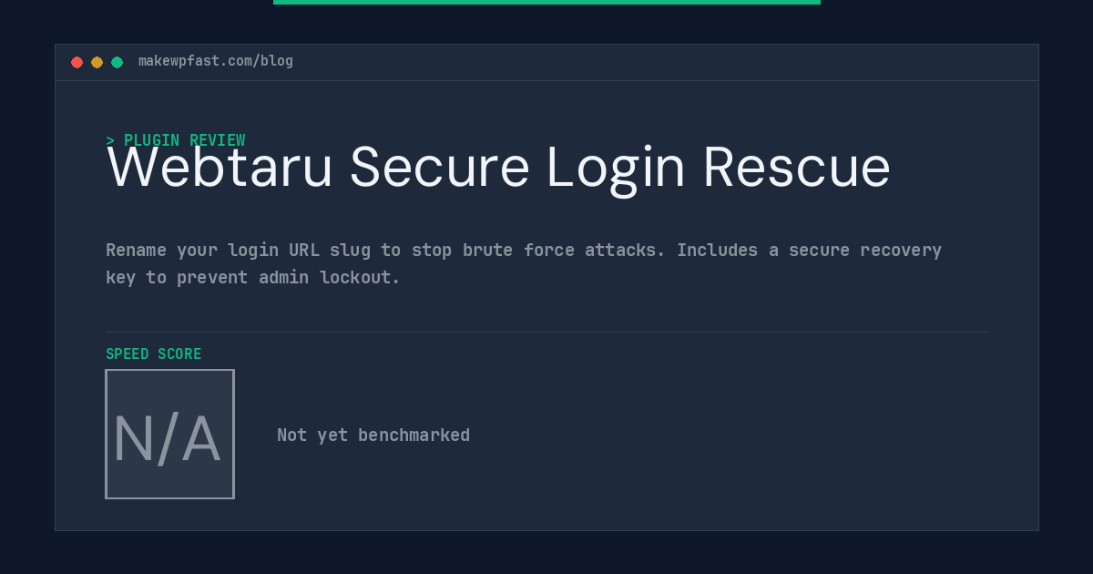 Webtaru Secure Login Rescue - MakeWPFast