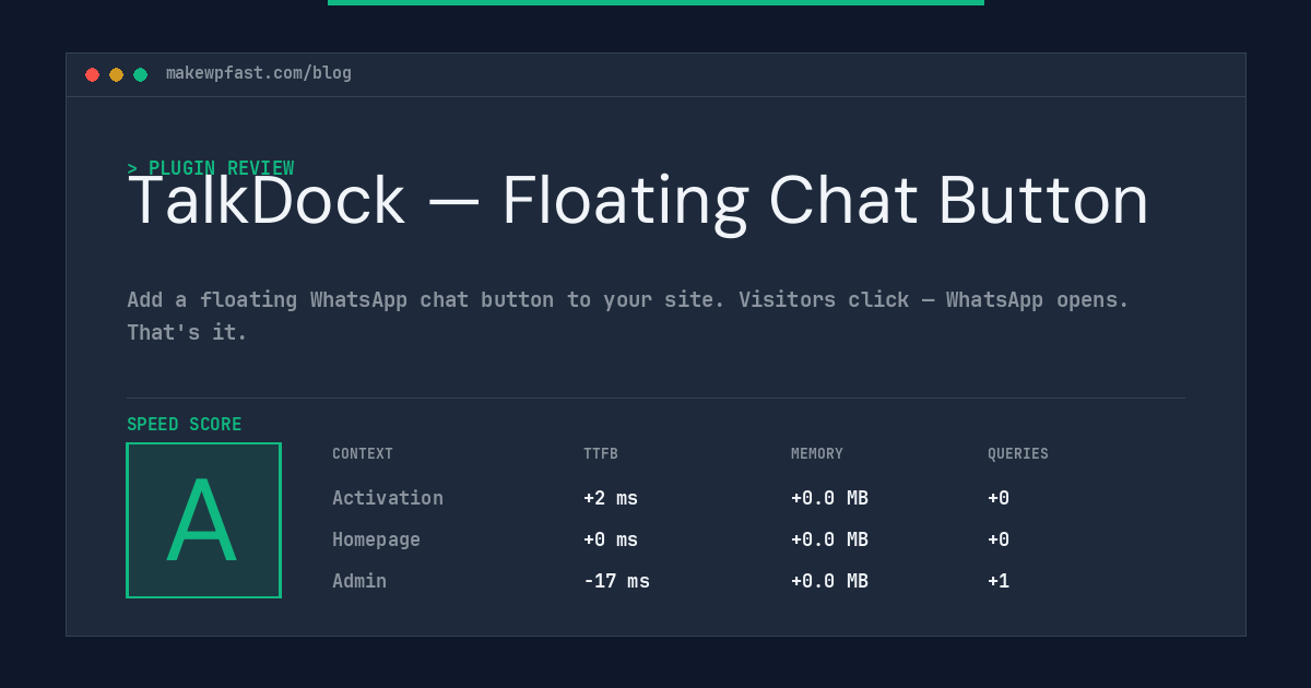 TalkDock — Floating Chat Button - MakeWPFast