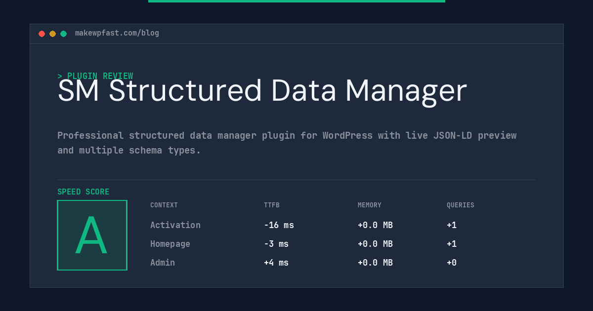 SM Structured Data Manager - MakeWPFast