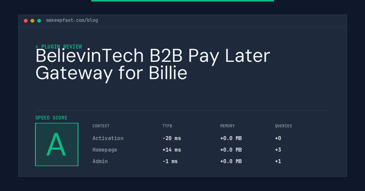 BelievinTech B2B Pay Later Gateway for Billie - MakeWPFast