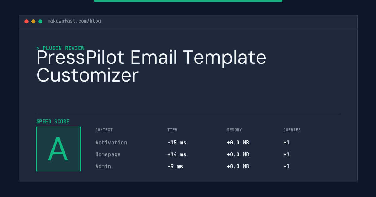 PressPilot Email Template Customizer - MakeWPFast
