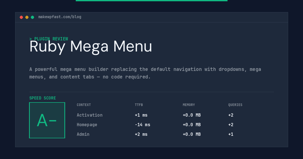 Ruby Mega Menu - MakeWPFast