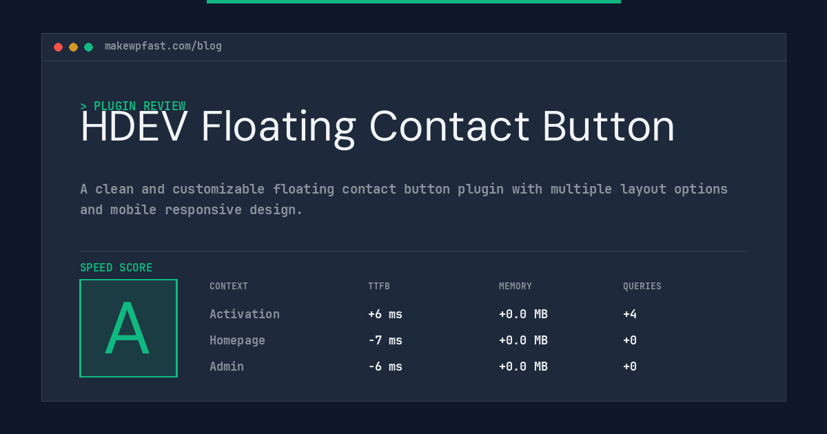 HDEV Floating Contact Button - MakeWPFast