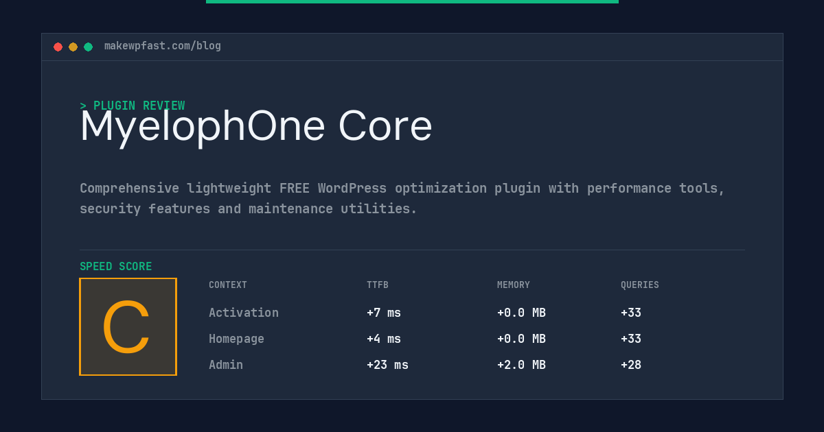MyelophOne Core - MakeWPFast