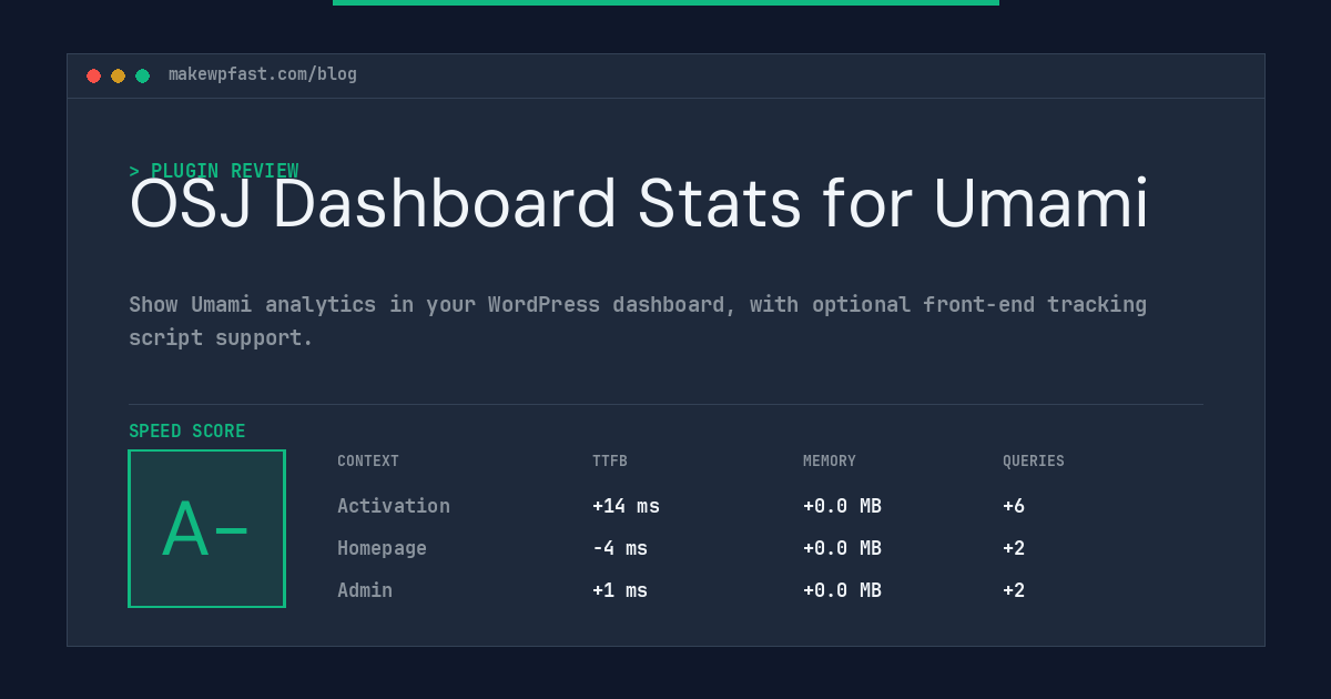 OSJ Dashboard Stats for Umami - MakeWPFast