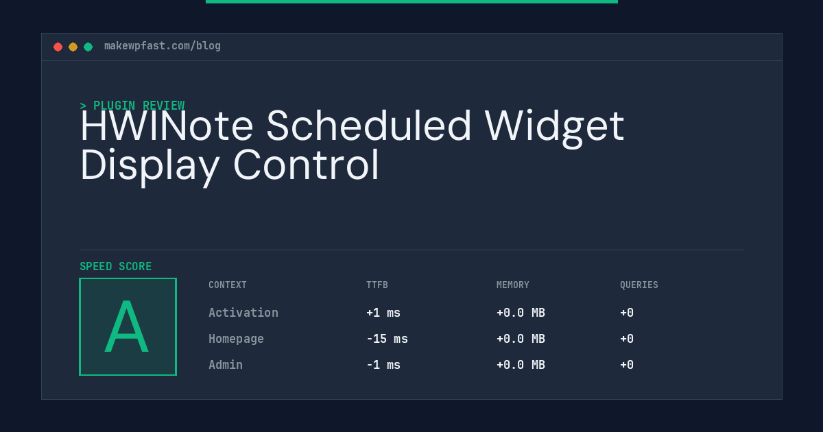 HWINote Scheduled Widget Display Control - MakeWPFast