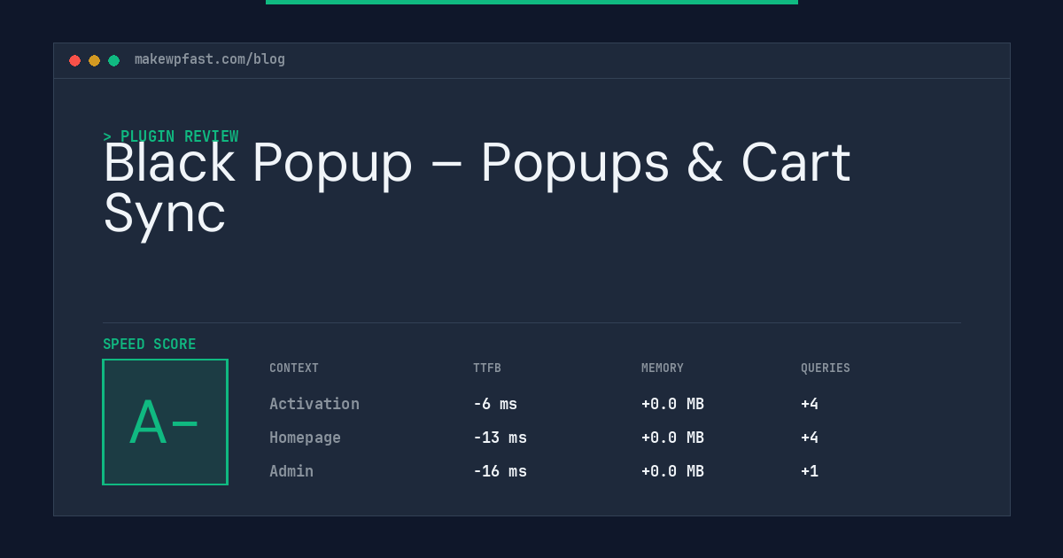 Black Popup – Popups & Cart Sync - MakeWPFast