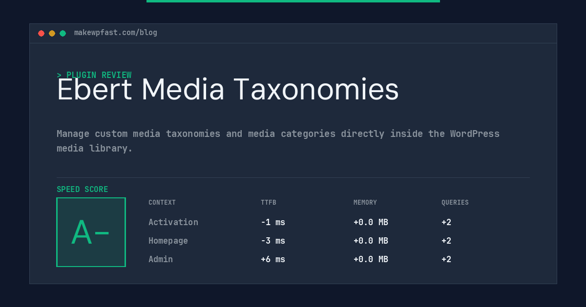 Ebert Media Taxonomies - MakeWPFast