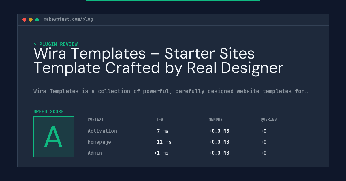 Wira Templates – Starter Sites Template Crafted by Real Designer - MakeWPFast