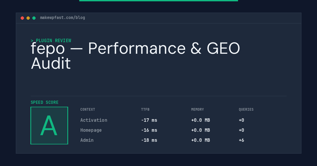 fepo — Performance & GEO Audit - MakeWPFast