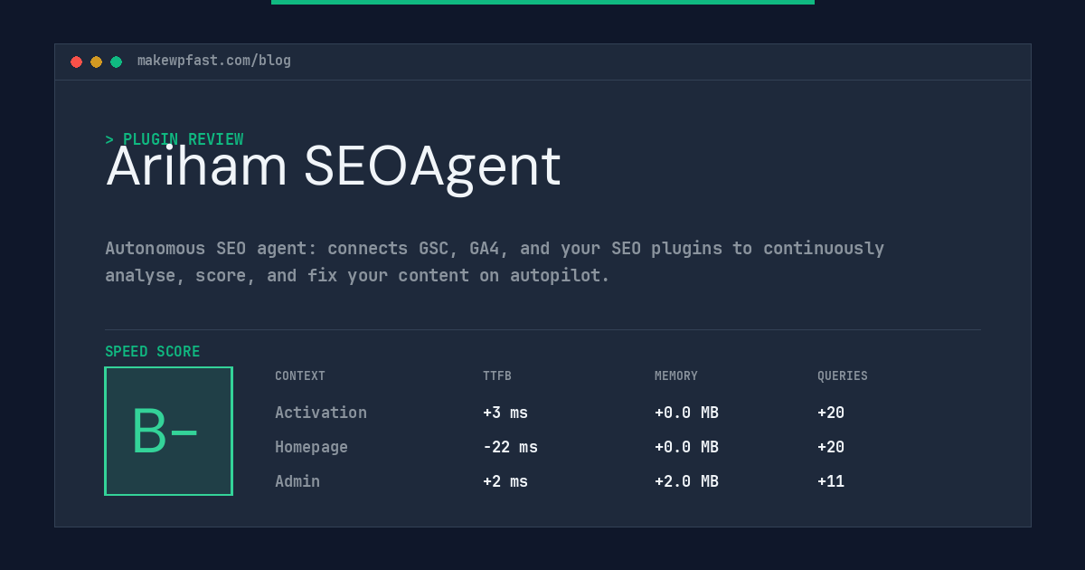 Ariham SEOAgent - MakeWPFast