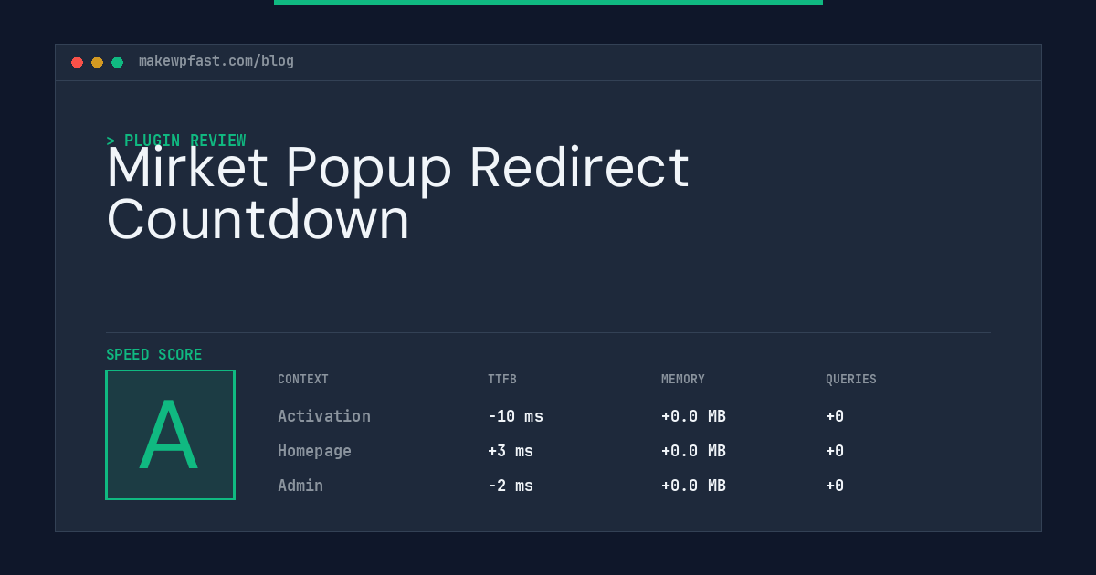 Mirket Popup Redirect Countdown - MakeWPFast