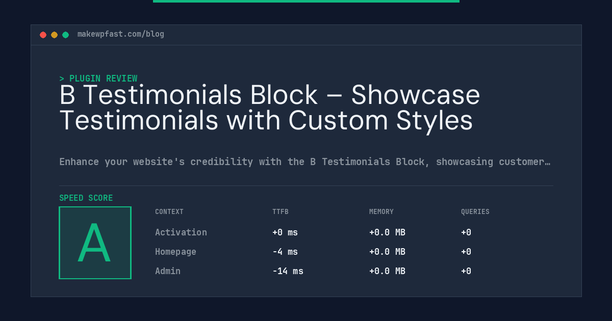 B Testimonials Block – Showcase Testimonials with Custom Styles - MakeWPFast