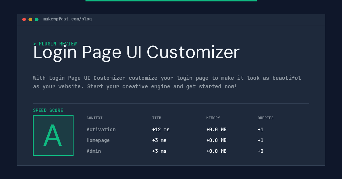 Login Page UI Customizer - MakeWPFast