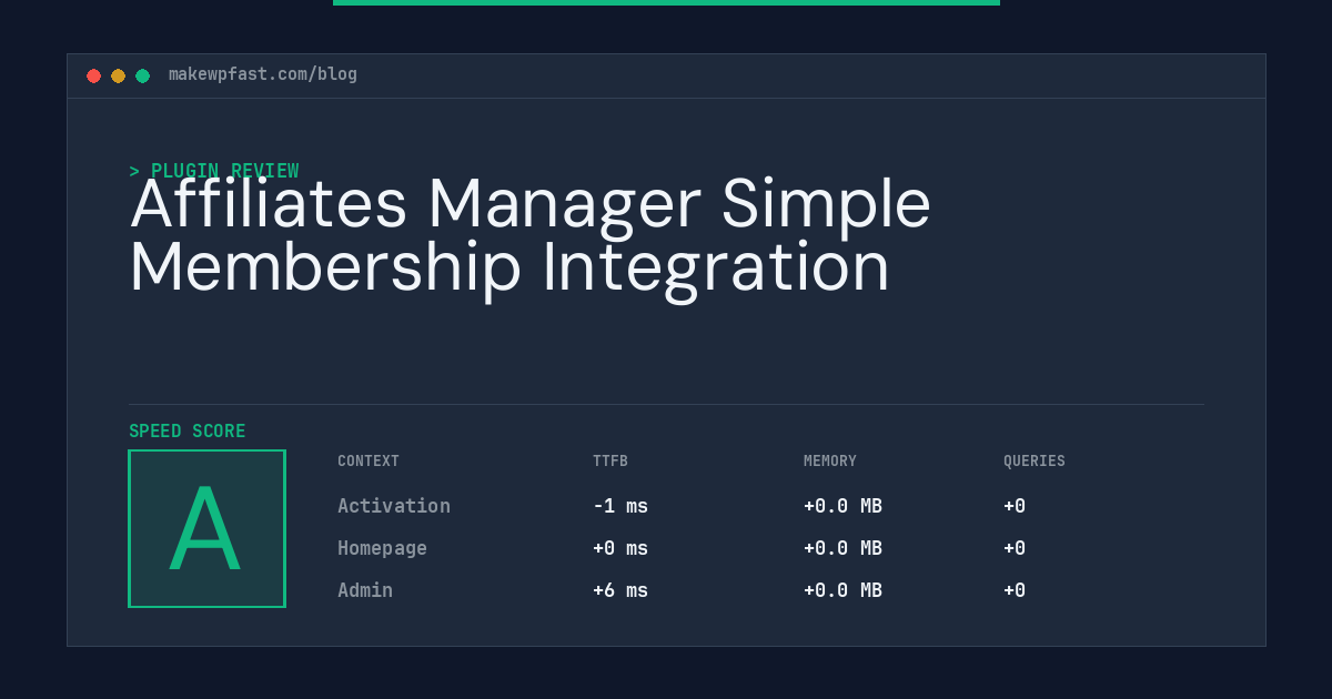 Affiliates Manager Simple Membership Integration - MakeWPFast
