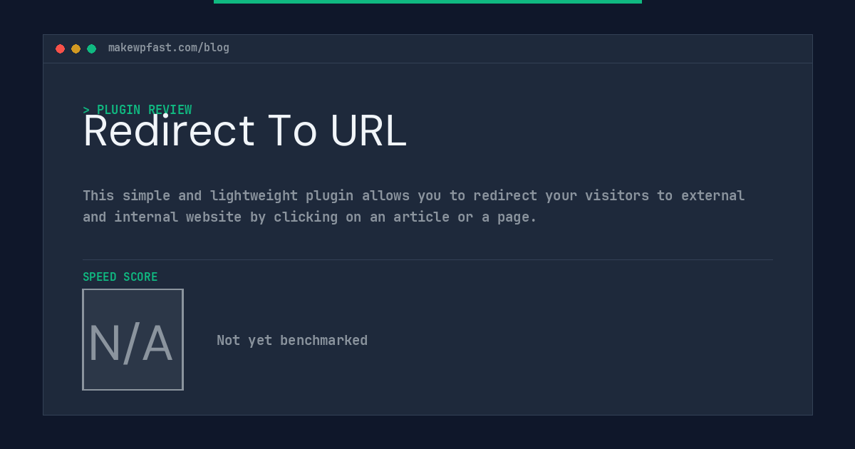 Redirect To URL - MakeWPFast