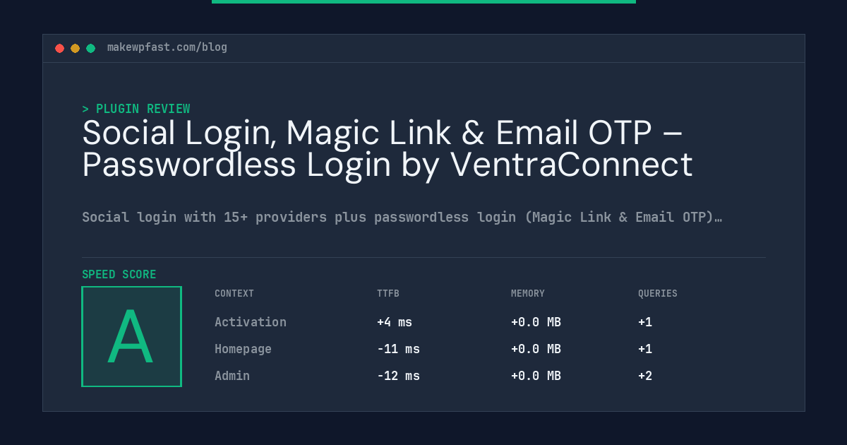 Social Login, Magic Link & Email OTP – Passwordless Login by VentraConnect - MakeWPFast