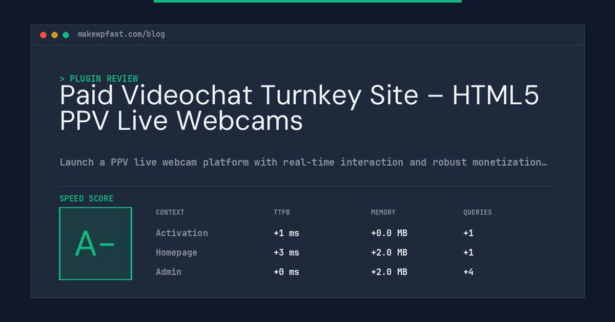 Paid Videochat Turnkey Site – HTML5 PPV Live Webcams - MakeWPFast