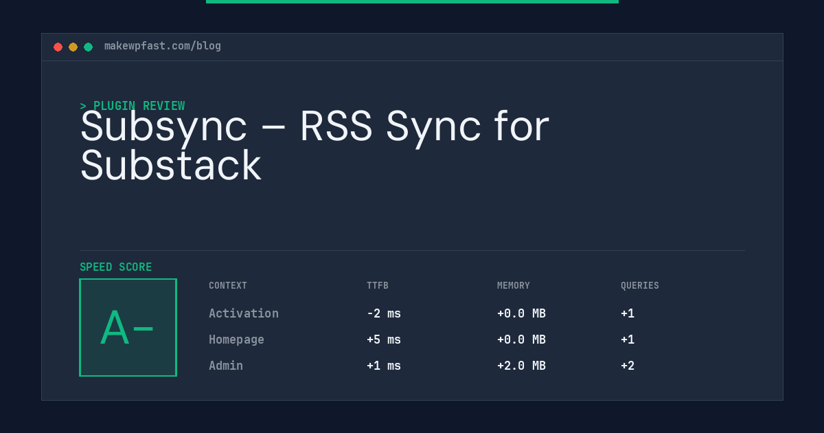 Subsync – RSS Sync for Substack - MakeWPFast