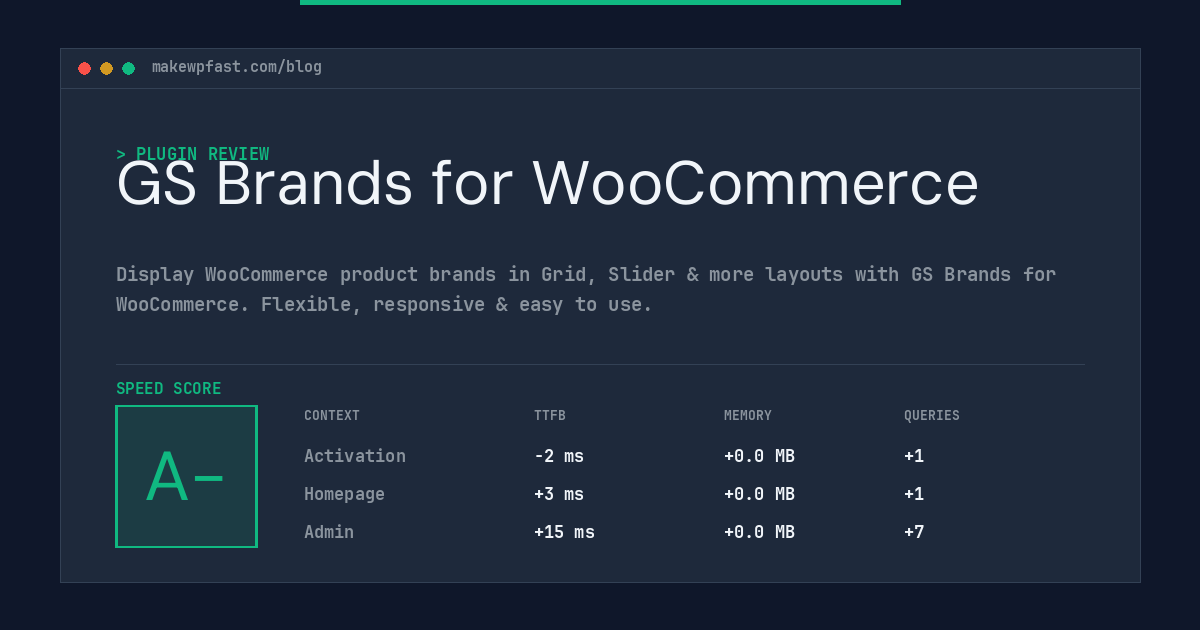 GS Brands for WooCommerce - MakeWPFast