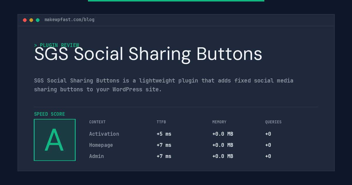 SGS Social Sharing Buttons - MakeWPFast