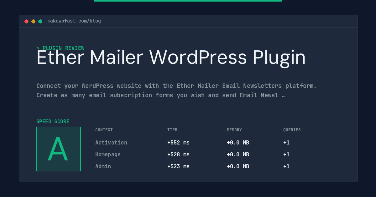 Ether Mailer WordPress Plugin - MakeWPFast