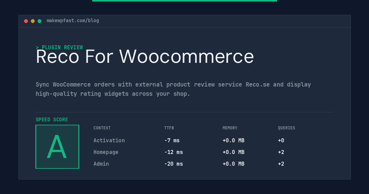 Reco For Woocommerce - MakeWPFast