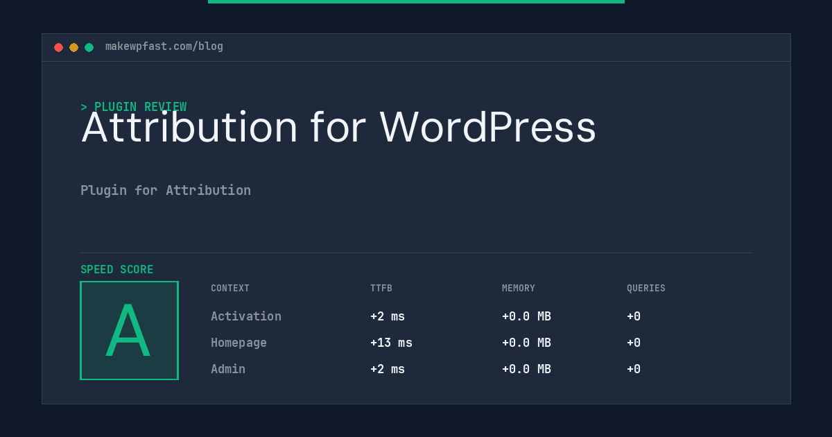Attribution for WordPress - MakeWPFast