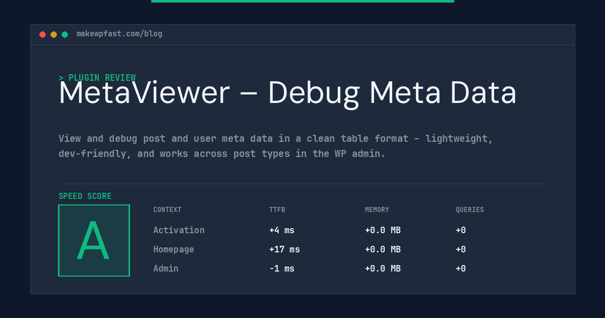 MetaViewer – Debug Meta Data - MakeWPFast