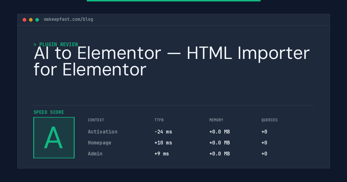 AI to Elementor — HTML Importer for Elementor - MakeWPFast