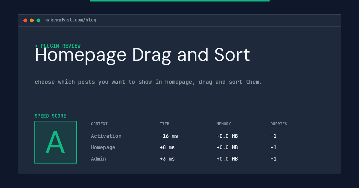 Homepage Drag and Sort - MakeWPFast