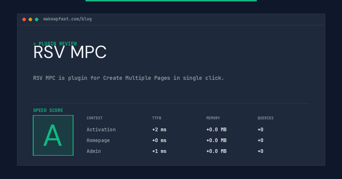 RSV MPC - MakeWPFast